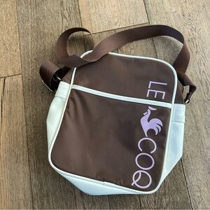 LE COQ vintage 2YK square brown shoulder messenger bag